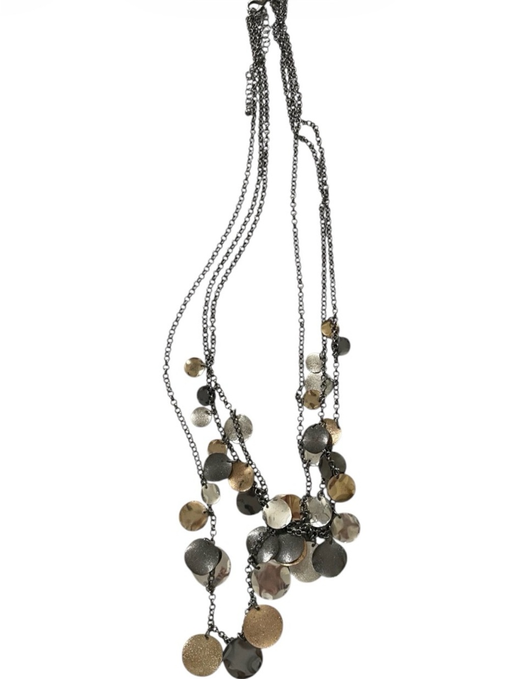 Layered Multi-Disc Necklace in Gold and Silver - Women Jewelry